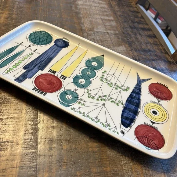 1956 MCM Serving Platter Picknick Rorstrand Sweden Marianne Westman #33 Ovenware - Picture 6 of 11